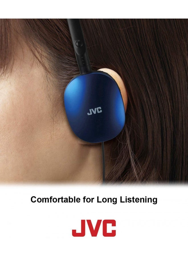 JVC Black Flat and Foldable Colorful Flats On Ear Headphone with 3.94 foot Gold Plated Phone Slim Plug HAS160B