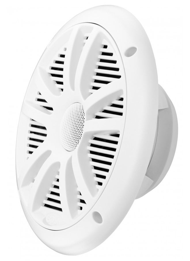 BOSS Audio Systems MR6W 180 Watt Per Pair, 6.5 Inch, Full Range, 2 Way Weatherproof Marine Speakers Sold in Pairs, White