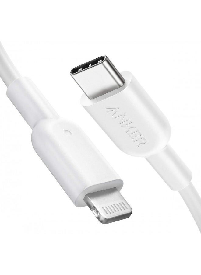 Anker USB C to Lightning Cable, 321 MFi Certified (3ft,White) for iPhone 13 Pro 12 Pro Max 12 11 X XS, AirPods Pro, Supports Power Delivery (Charger Not Included)