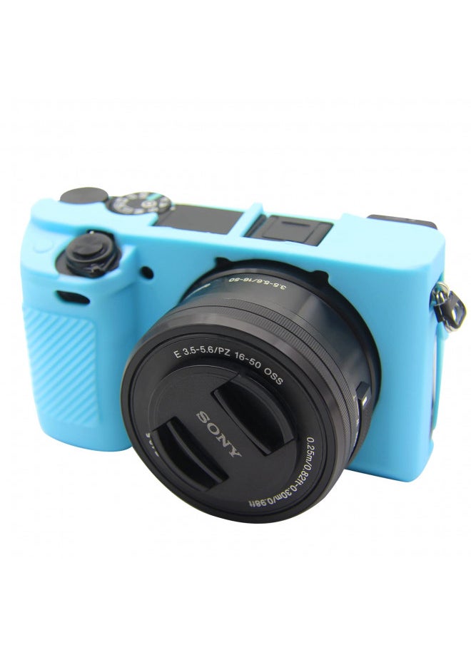 Easy Hood Case for Sony Alpha A6100 A6300 A6400 ILCE-6100 ILCE-6300 ILCE-6400 Digital Camera, Anti-Scratch Soft Silicone Housing Protective Cover Protector Skin (Blue)