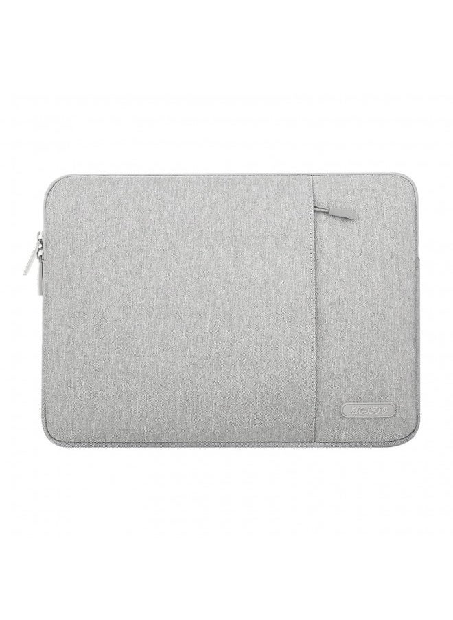 MOSISO Laptop Sleeve Bag Compatible with MacBook Air 13 inch M2 A2681 M1 A2337 A2179 A1932/Pro 13 M2 M1 A2338 A2251 A2289 A2159 A1989 A1706 A1708, Polyester Vertical Case with Pocket, Gray