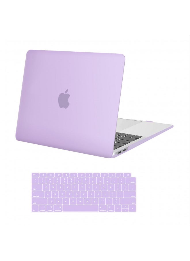 MOSISO Compatible with MacBook Air 13 inch Case 2022 2021 2020 2019 2018 Release A2337 M1 A2179 A1932 Retina Display with Touch ID, Plastic Hard Shell Case & Keyboard Cover Skin, Light Purple