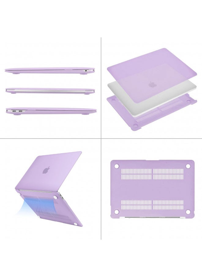 MOSISO Compatible with MacBook Air 13 inch Case 2022 2021 2020 2019 2018 Release A2337 M1 A2179 A1932 Retina Display with Touch ID, Plastic Hard Shell Case & Keyboard Cover Skin, Light Purple