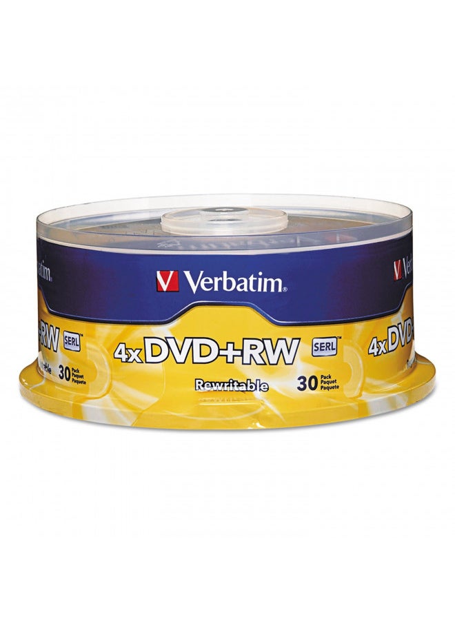 Verbatim DVD+RW 4.7GB 4X with Branded Surface - 30pk Spindle,Silver