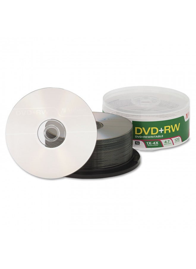 Verbatim DVD+RW 4.7GB 4X with Branded Surface - 30pk Spindle,Silver