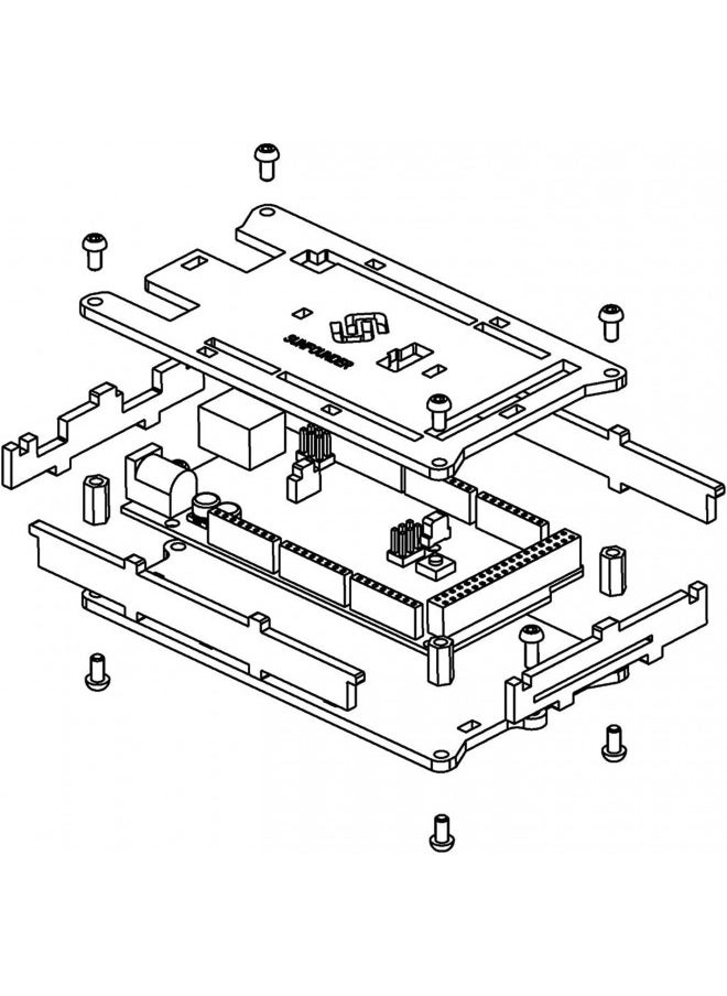 SunFounder 2560 Case Enclosure Transparent Gloss Acrylic Computer Box Compatible with Arduino Mega 2560 Rev3 R3, Genuino Mega 2560 Rev3