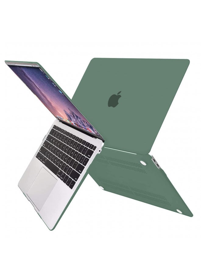 MOSISO Compatible with MacBook Air 13 inch Case 2022 2021 2020 2019 2018 Release A2337 M1 A2179 A1932 Retina Display with Touch ID, Plastic Hard Shell Case & Keyboard Cover Skin, Midnight Green