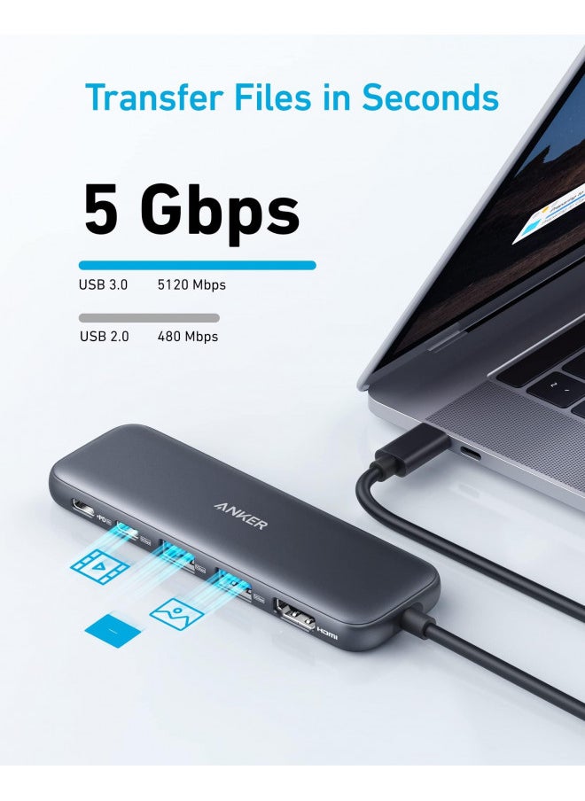 Anker 332 USB-C Hub (5-in-1) with 4K HDMI Display, 5Gbps - and 2 5Gbps USB-A Data Ports and for MacBook Pro, MacBook Air, Dell XPS, Lenovo Thinkpad, HP Laptops and More