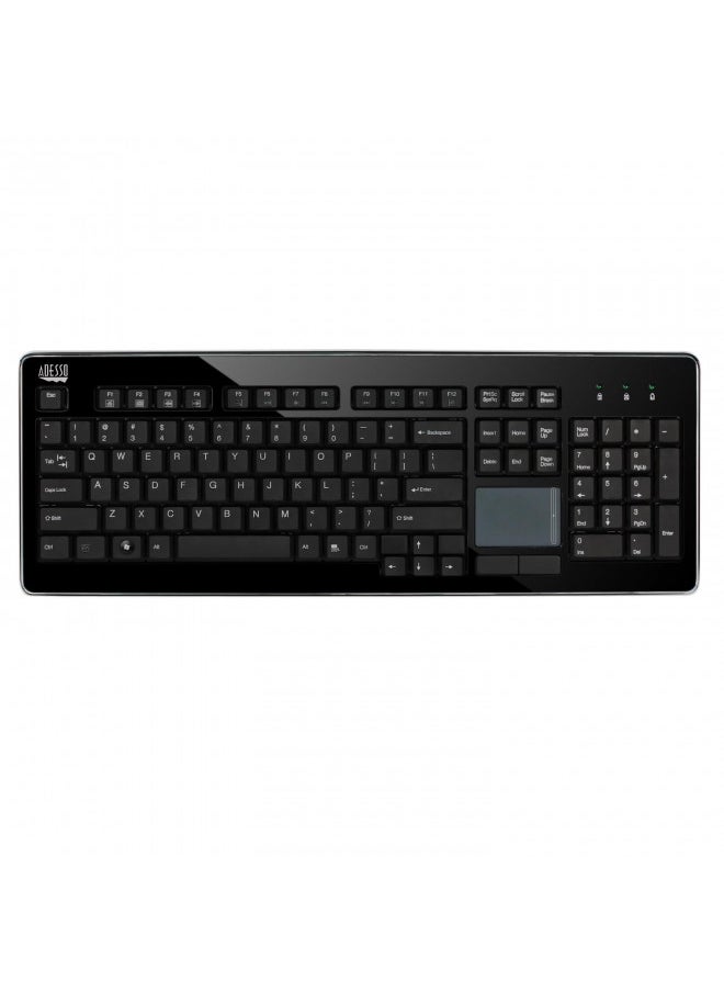 Adesso AKB-440UB - SlimTouch 440 Desktop Touchpad Wired Keyboard - Black