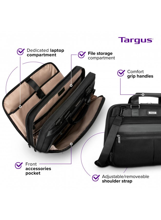 Targus Mobile Elite Laptop Bag for 15.6-inch Laptops, TSA Checkpoint-Friendly Design, Messenger Bag for Men /Women, Computer Bag & Laptop Case for Mac/PC/Dell/Lenovo/HP, Black (TBT045US)