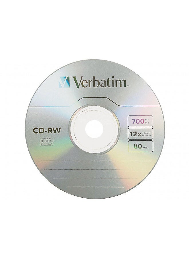 Verbatim CD-RW 700MB 2X-12X Rewritable Media Disc - 25 Pack Spindle