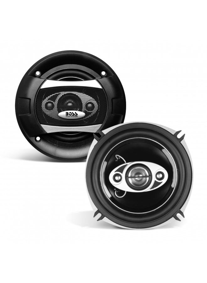 BOSS Audio Systems P55.4C Phantom Series 5.25 Inch Car Stereo Door Speakers - 300 Watts Max, 4 Way, Full Range Audio, Tweeters, Coaxial, Sold in Pairs