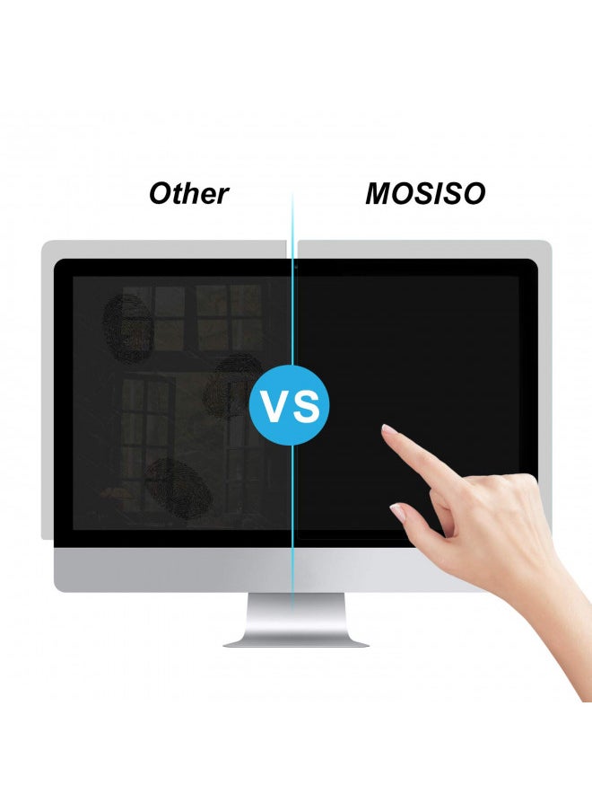 MOSISO 23-24 inch Computer Privacy Screen Filter, Hanging Removable Acrylic Screen Protector Anti Glare Eye Protection for Diagonal 23,23.6,23.8,24 inch 16:9 Aspect Ratio Widescreen Desktop PC Monitor