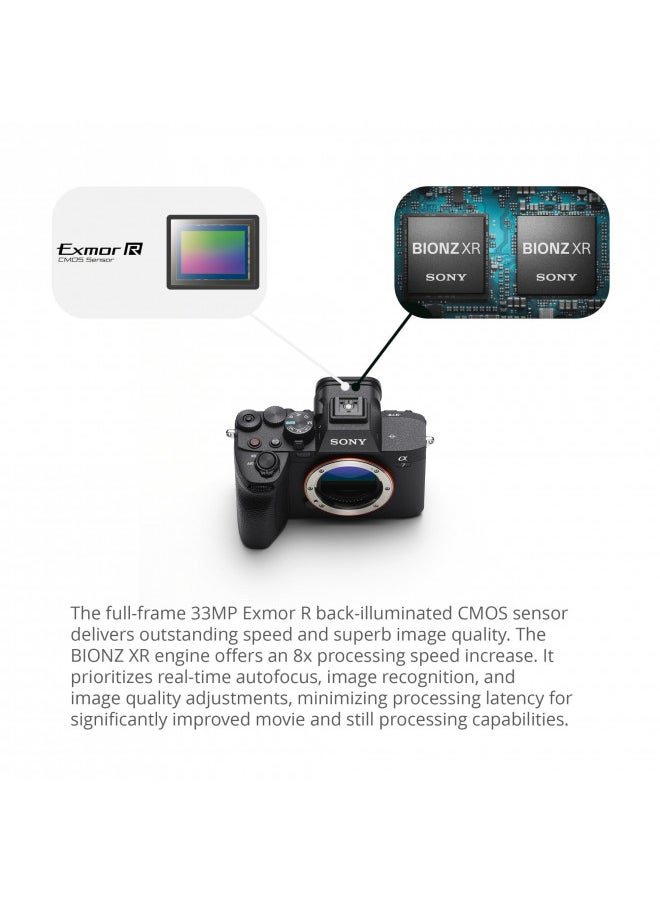 Sony Alpha 7 IV Full-Frame Mirrorless Interchangeable Lens Camera (Body Only) Bundle with Battery and Dual Charger (2-Pack), Camera Case, Software Suite, Memory Card (2-Pack) and Carry Case (7 Items)