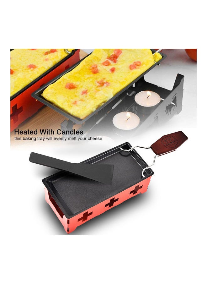 Non-Stick Raclette Grill Set Red/Black 19.00x6.50x9.50cm