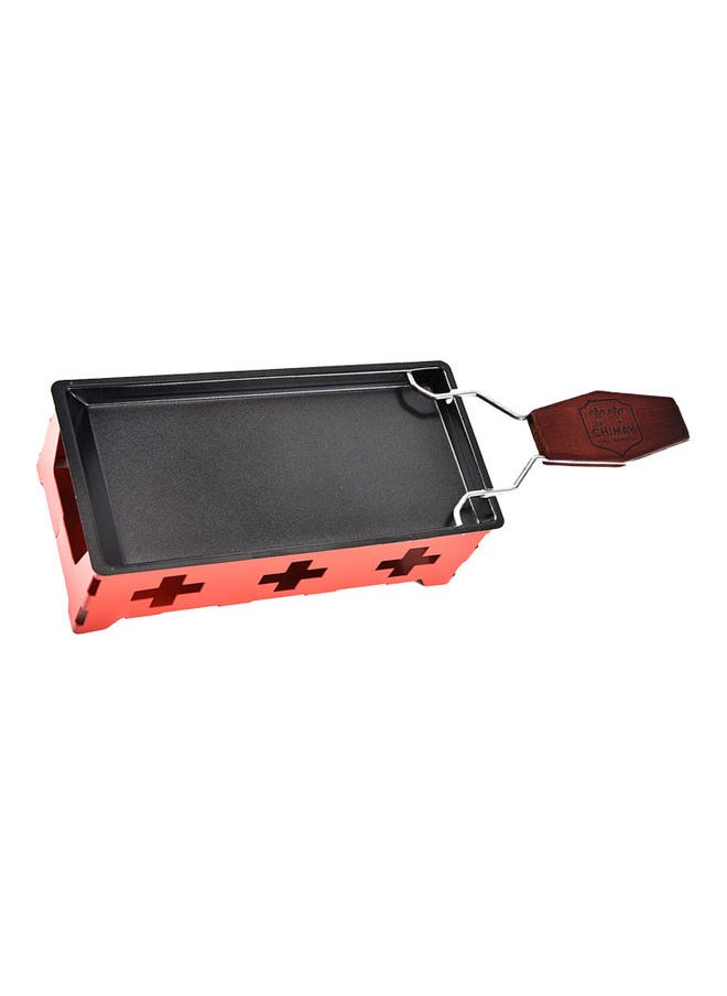 Non-Stick Raclette Grill Set Red/Black 19.00x6.50x9.50cm