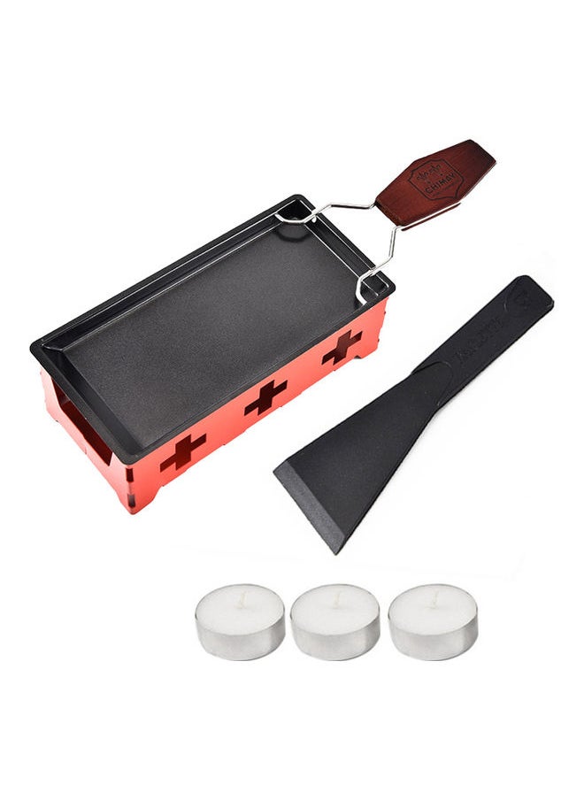 Non-Stick Raclette Grill Set Red/Black 19.00x6.50x9.50cm