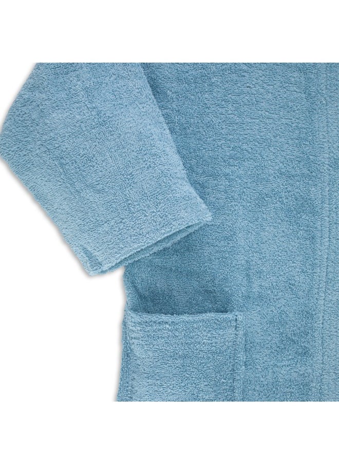 Daffodil (Light Blue) Premium 8 yr Kids Hooded Bathrobe Terry Cotton, Highly Absorbent and Quick dry, Hotel and Spa Quality Bathrobe for Boy and Girl-400 Gsm