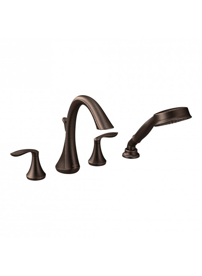 Moen Eva Oil Rubbed Bronze Two-Handle High Arc Roman Tub Faucet and Hand Shower without Valve, T944ORB