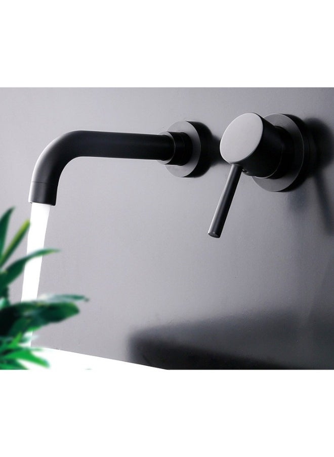 Wall Mounted Concealed Bath Basin Faucet Mixer Taps Matte Black