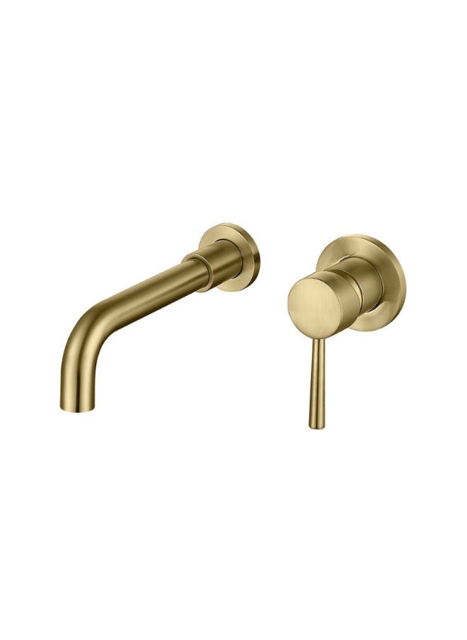 Wall Mount Bathroom Faucet Concealed Basin Mixer Taps Brushed Gold