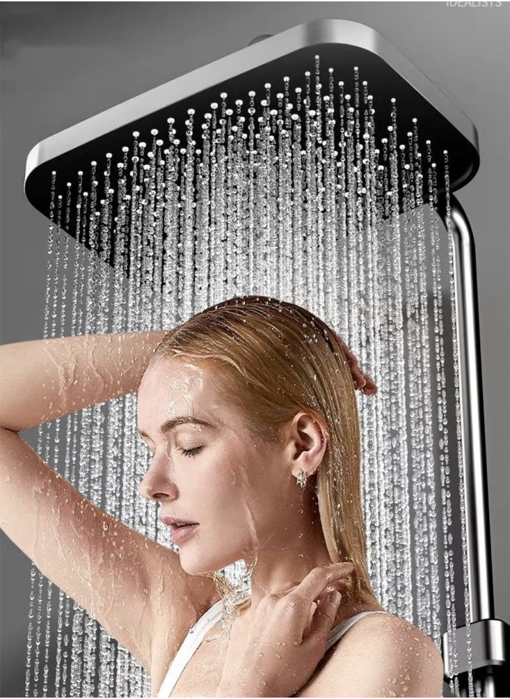 1-Set Bathroom Shower Head Set Shower System Stainless Steel/Copper Gun Grey