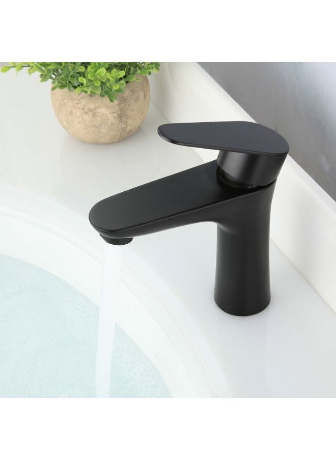 Single Handle Black Commercial Bathroom Faucet Taps