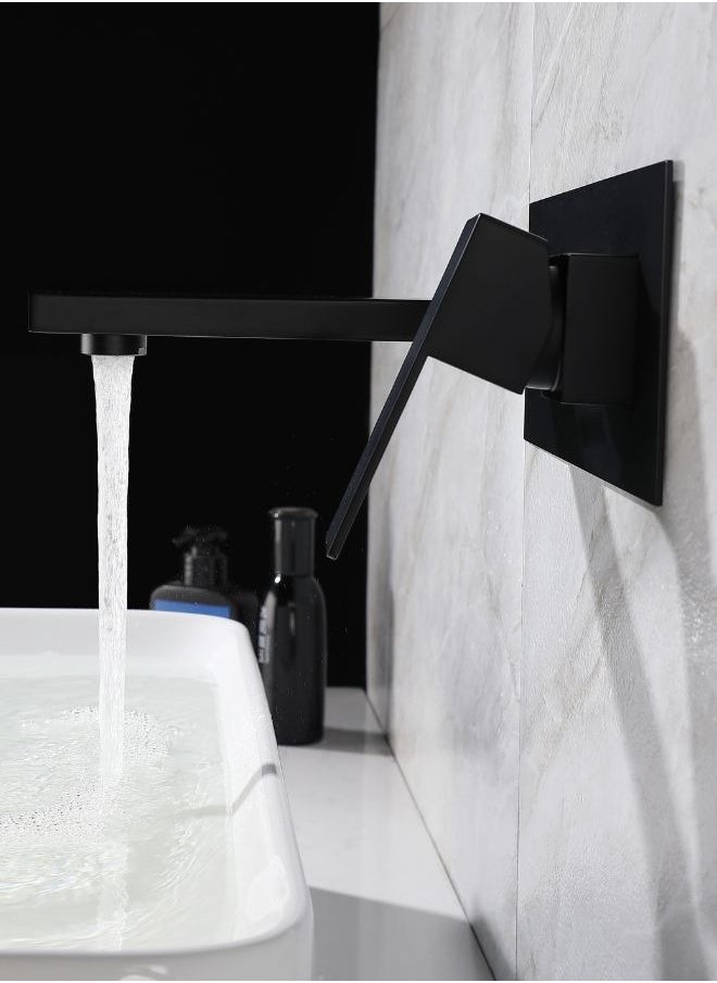 Matt Black Wall Mount Bathroom Concealed Basin Faucet Factory