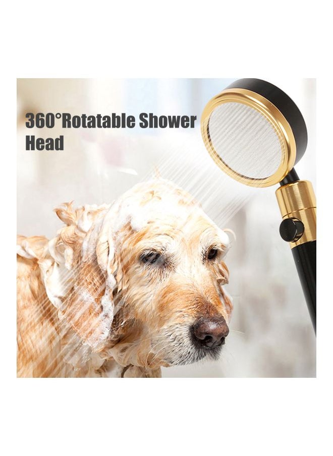 Rotatable Shower Head With ON And Off Pause Switch Black/Gold