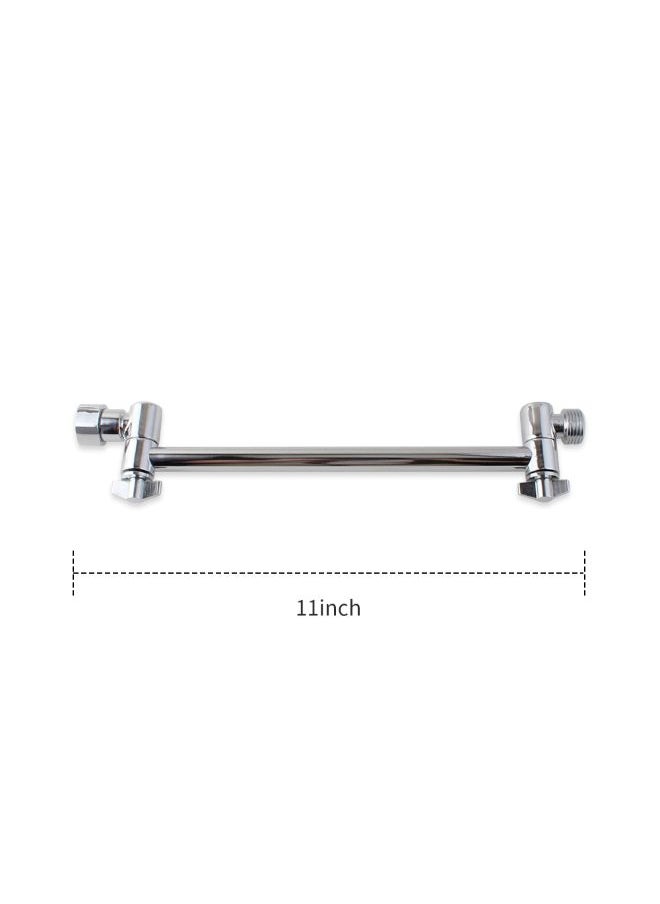 Adjustable Shower Arm Extension With Lock Joint Silver 27x3x7centimeter