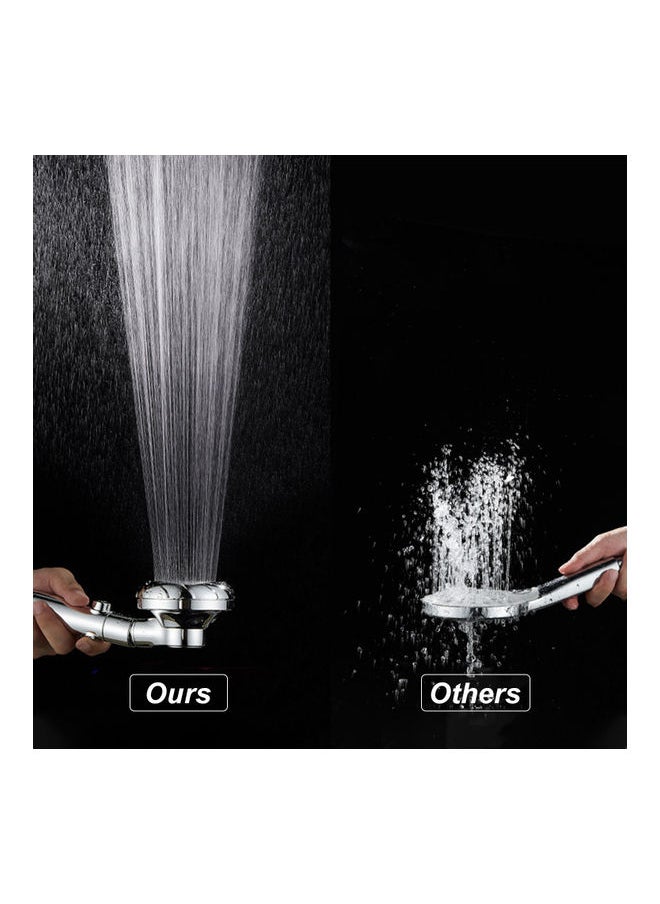 3-Spray Settings Shower Head with On/Off Pause Switch Silver 24 x 8 x 9cm