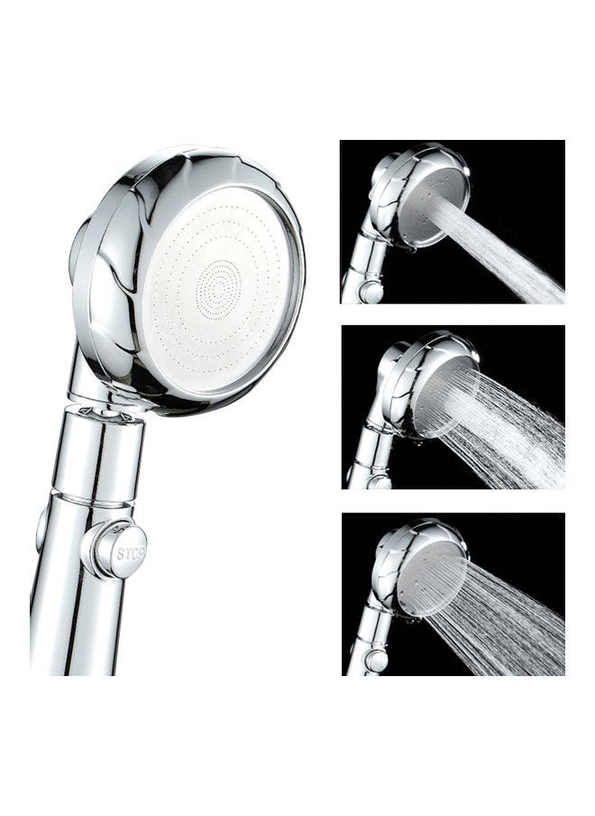 3-Spray Settings Shower Head with On/Off Pause Switch Silver 24 x 8 x 9cm