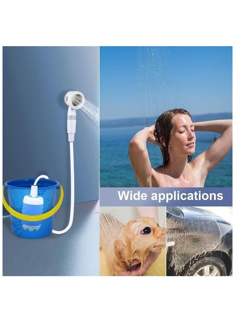 Portable Camping Shower – Outdoor Electric Hand Shower with Adjustable Water Flow, 4800mAh Rechargeable Battery, Flow Control & Shut-Off Valve for Showering, Washing, and Outdoor Activities