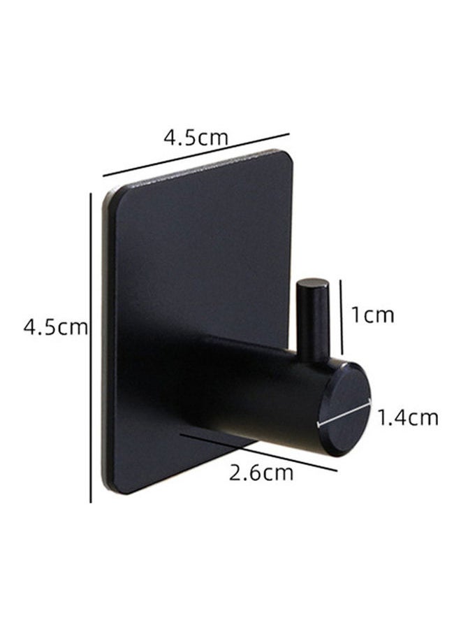 2-Piece Stainless Steel Hanging Coat, Hat,Towel Robe Hook for Bathroom and Bedroom Black 4.5 x 4.5 x 2.6cm