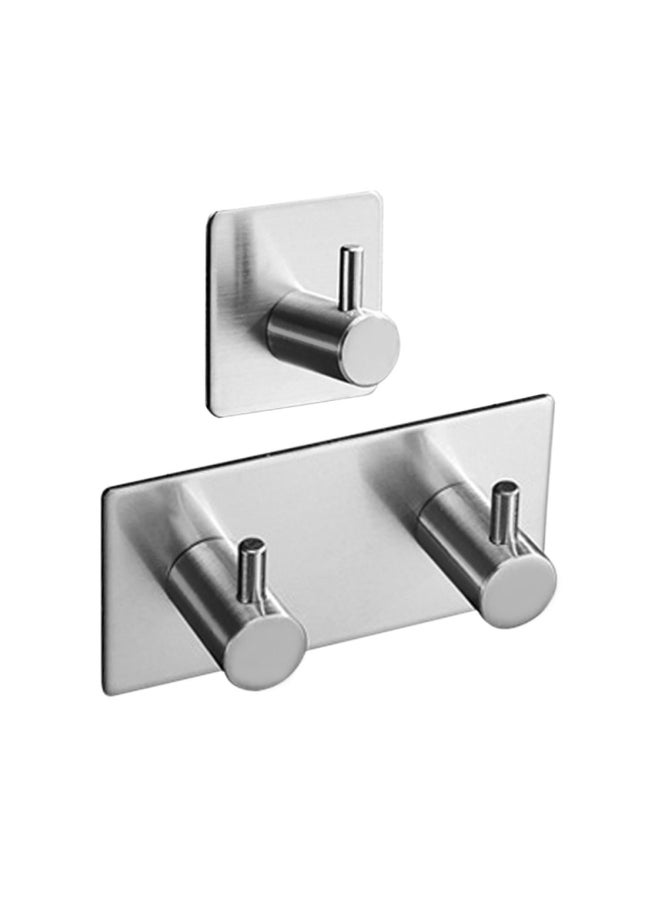 Multipurpose Self Adhesive Decorative Hook Silver 4.5x4.5x2centimeter