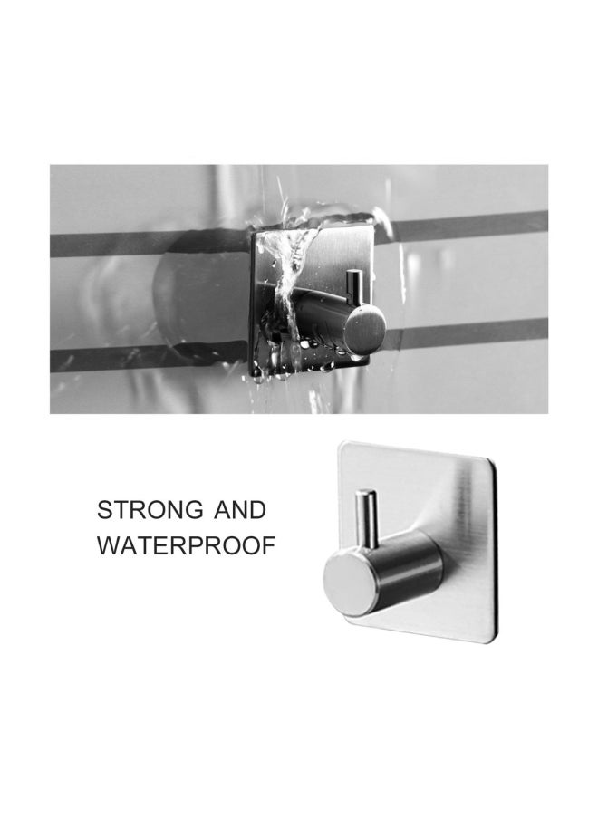 Multipurpose Self Adhesive Decorative Hook Silver 4.5x4.5x2centimeter