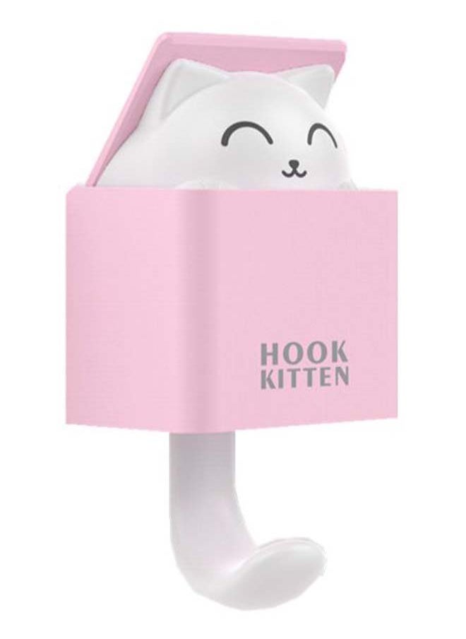 Kitten Cartoon Towel Hook Pink/White