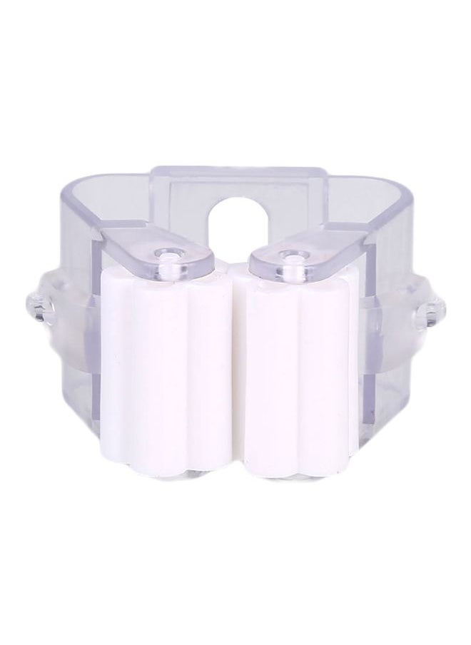 2-Piece Wall Mount Hook Set White/Clear 7x7x5cm