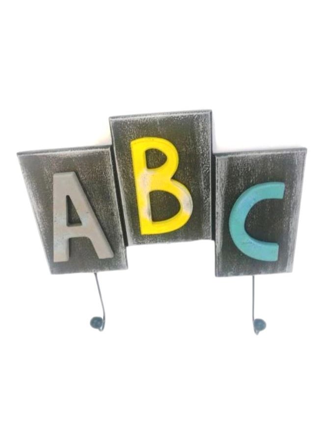 Alphabet Designed Towel Hook Grey/Yellow/Green