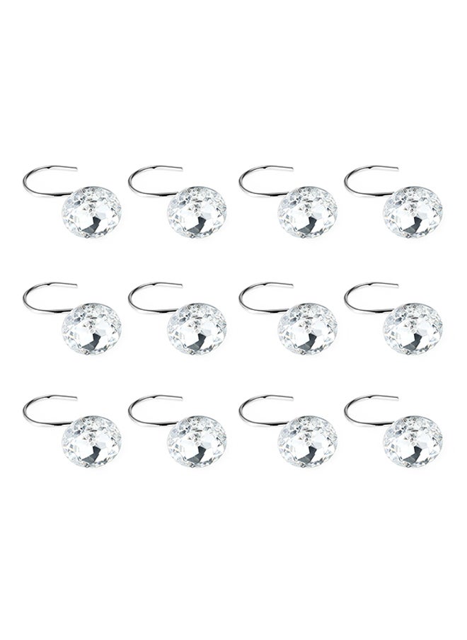 12-Piece Decorative Shower Curtain Hook Set Clear 0.2kg