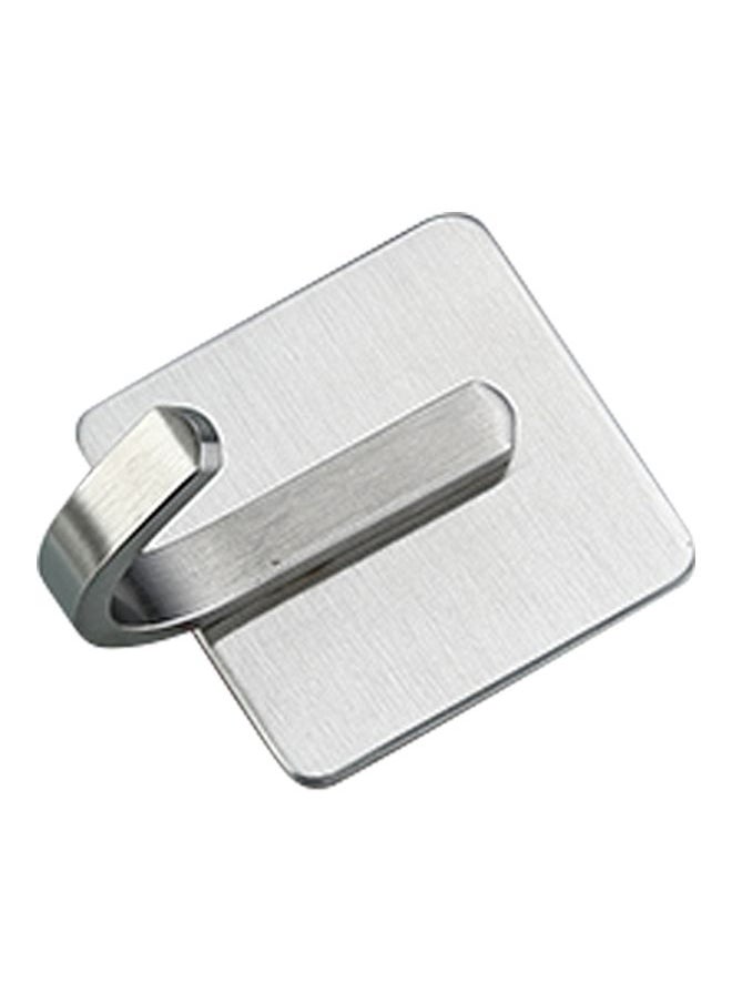 4-Piece Stainless Steel Towel Hook Set Silver 4x4centimeter