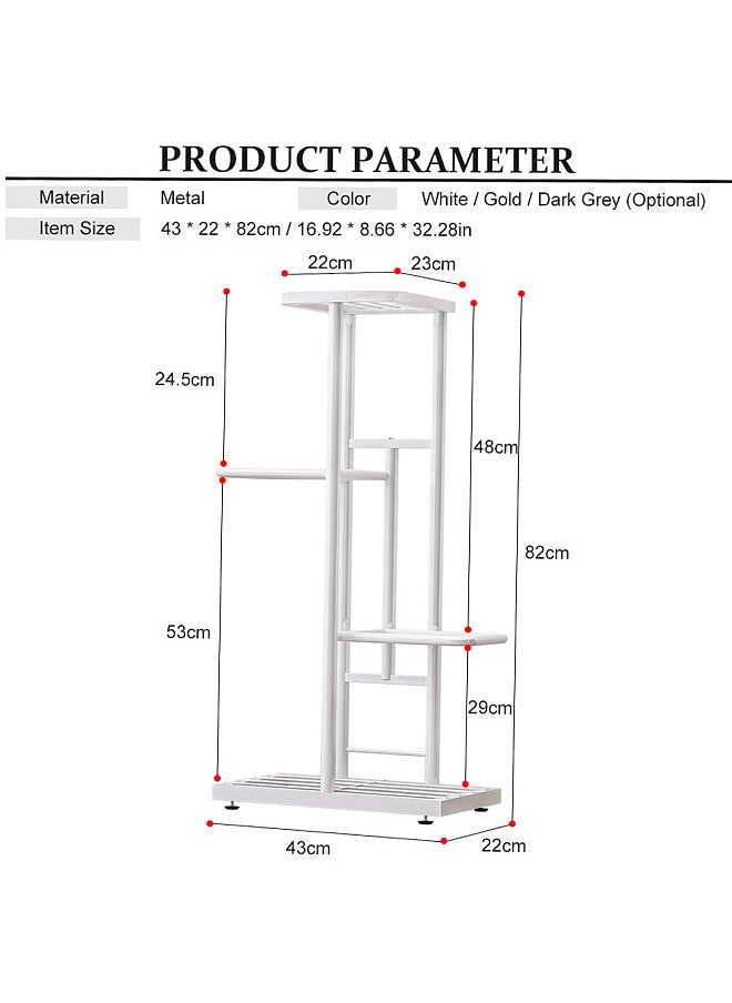 4-Tier Display Shelf Flower Pots Rack Plant Stand Potting Ladder Planter Stand Heavy Duty Storage Shelving Rack for Potted Plants