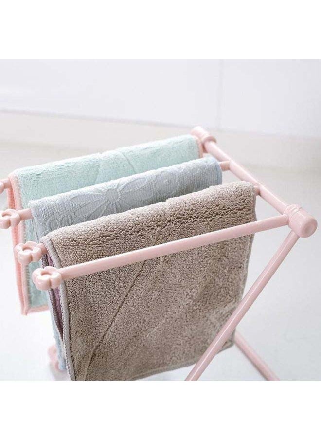 4-Bars Arms Foldable Towel Drying Rack Holder Beige 18.50x3.00x16.00cm