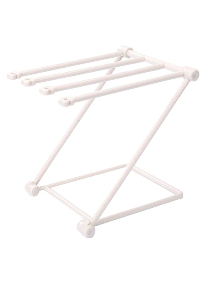 4-Bars Arms Foldable Towel Drying Rack Holder Beige 18.50x3.00x16.00cm