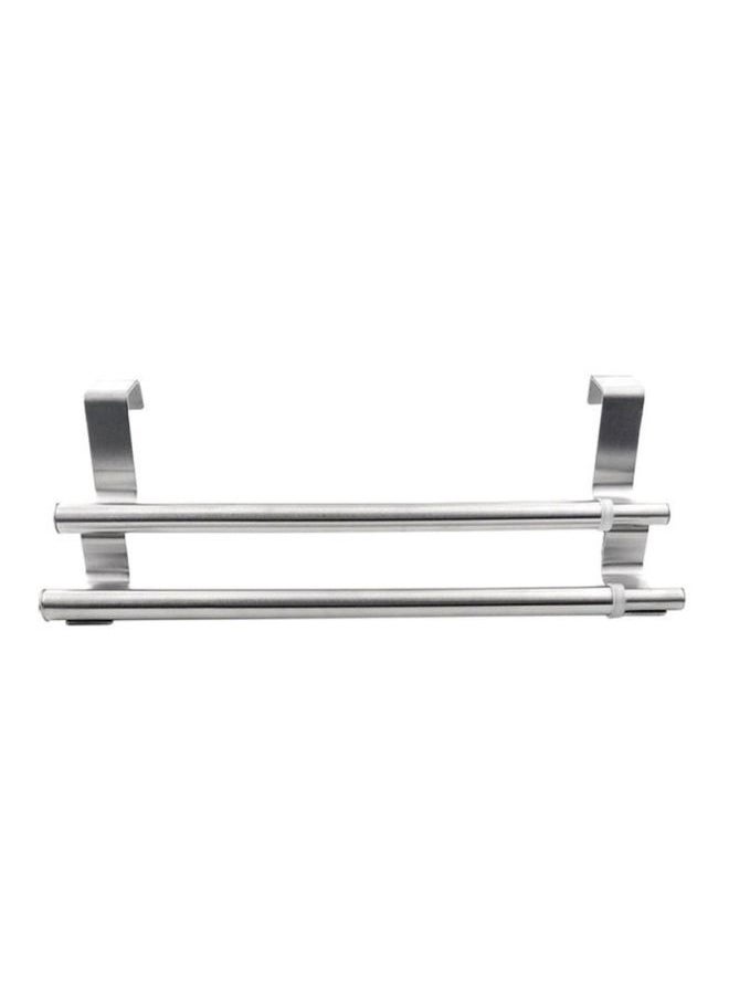 Expandable Double Towel Hanger Silver 26.5x10x10.5cm