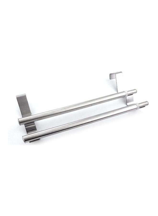 Expandable Double Towel Hanger Silver 26.5x10x10.5cm