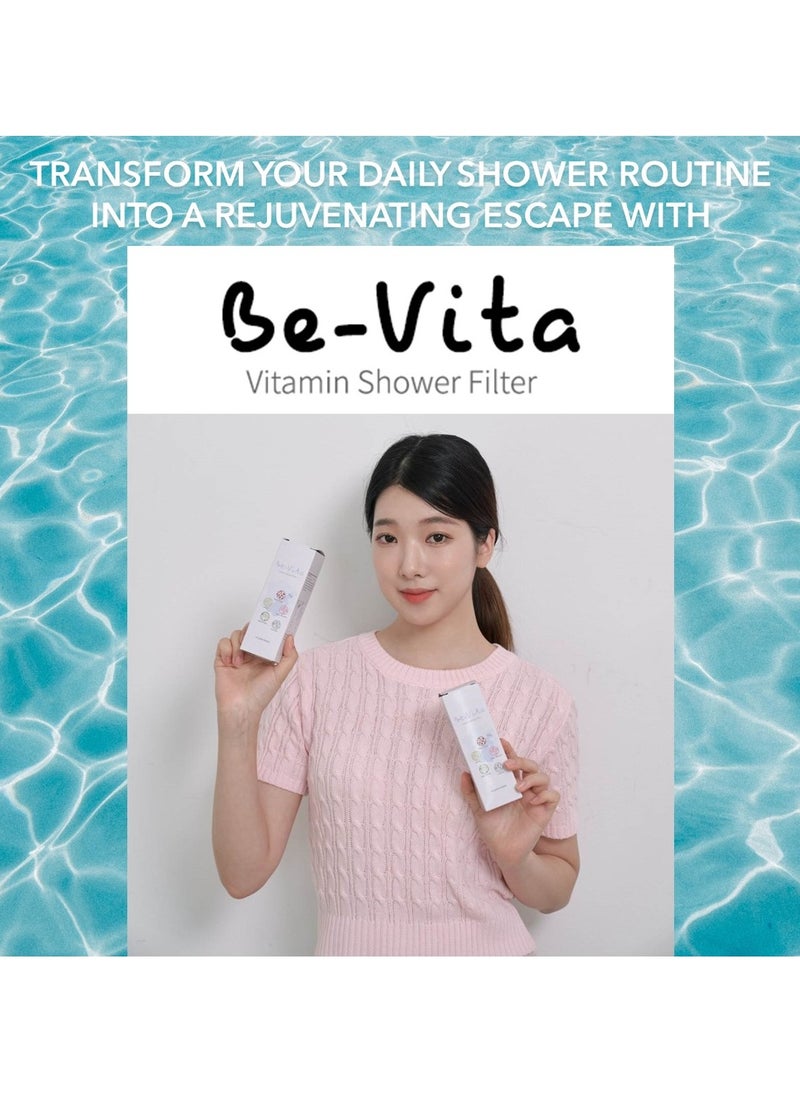 Korean Vitamin Shower Filter - Anti Hair Loss - Prevents Dry Skin - Chlorine Removal - Rust Removal - Relaxing Aromatherapy - Non-Toxic (Peach)