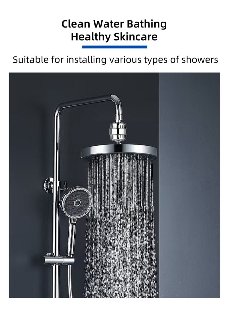 Shower Filter 20 Stage for Hard Water with 3 Cartridges High Output Shower Water Filter to Remove Chlorine, Fluoride and Other Impurities Improves Skin Condition Protects Hair