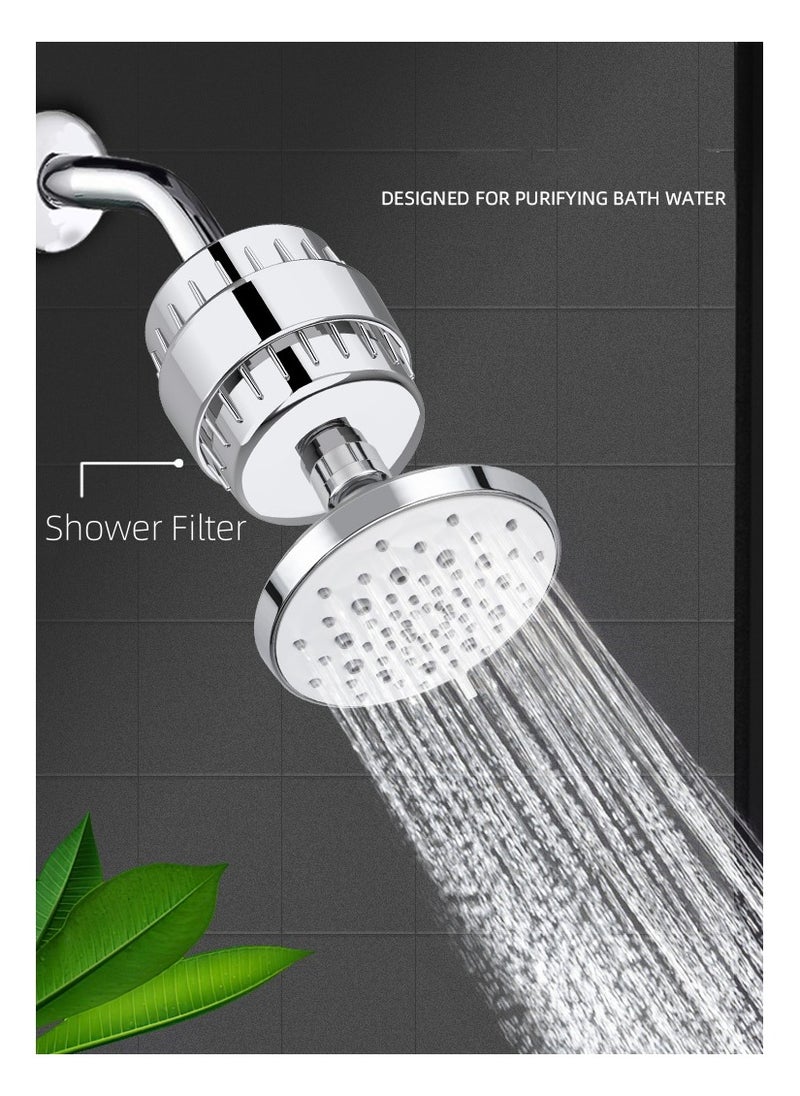 Shower Filter 20 Stage for Hard Water with 3 Cartridges High Output Shower Water Filter to Remove Chlorine, Fluoride and Other Impurities Improves Skin Condition Protects Hair
