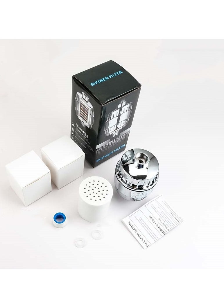 Shower Filter 20 Stage for Hard Water with 3 Cartridges High Output Shower Water Filter to Remove Chlorine, Fluoride and Other Impurities Improves Skin Condition Protects Hair